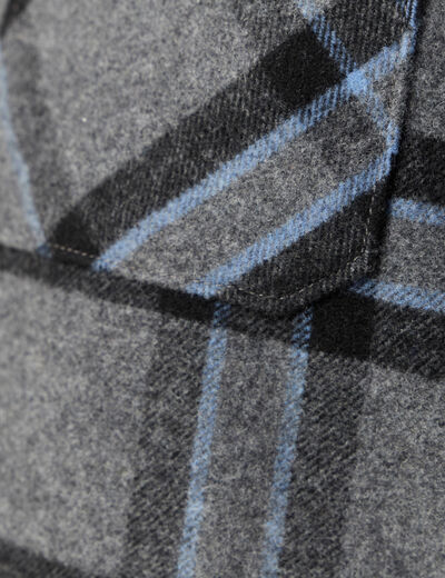 Veste surchemise droite bleu gris homme