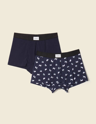 Lot 2 boxers bleu marine homme