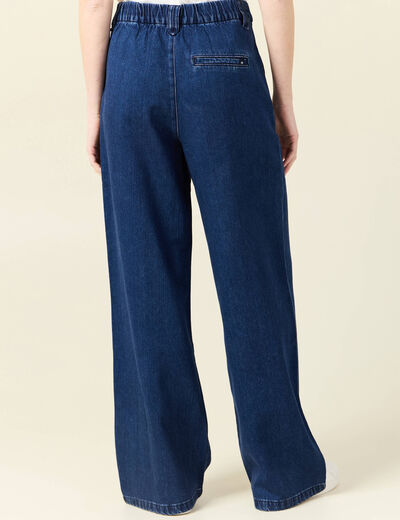 Jeans large taille haute denim brut femme