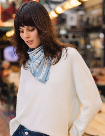 Pull manches longues ecru femme
