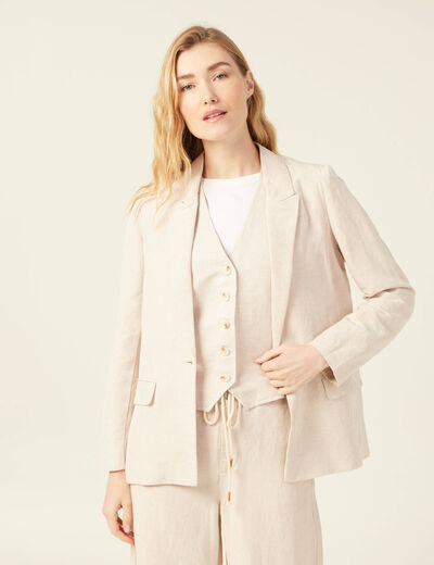 Veste ajust&eacute;e manches longues doublure sable femme