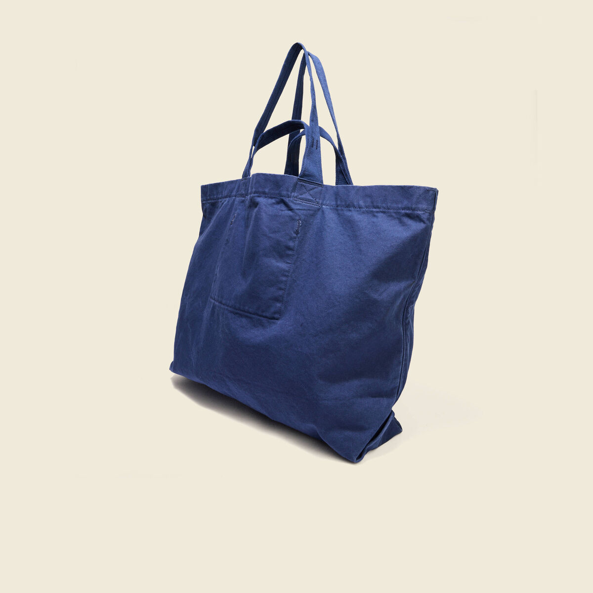Sac cabas en coton bleu fonc&eacute; homme