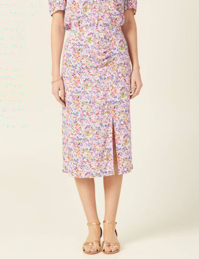 Jupe midi fourreau rose femme