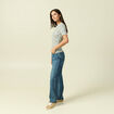 T-shirt manches courtes bleu femme