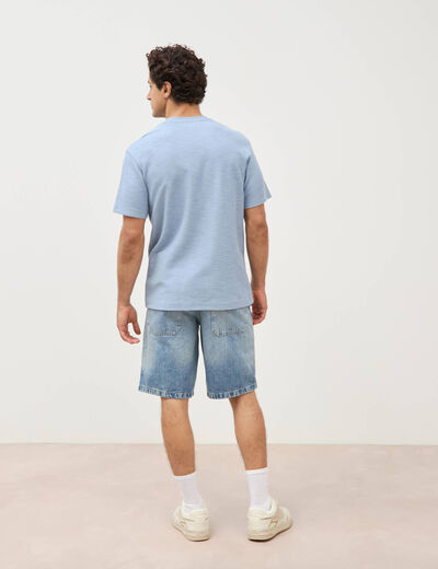 T-shirt manches courtes bleu gris homme