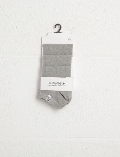 Lot 3 paires chaussettes gris clair homme