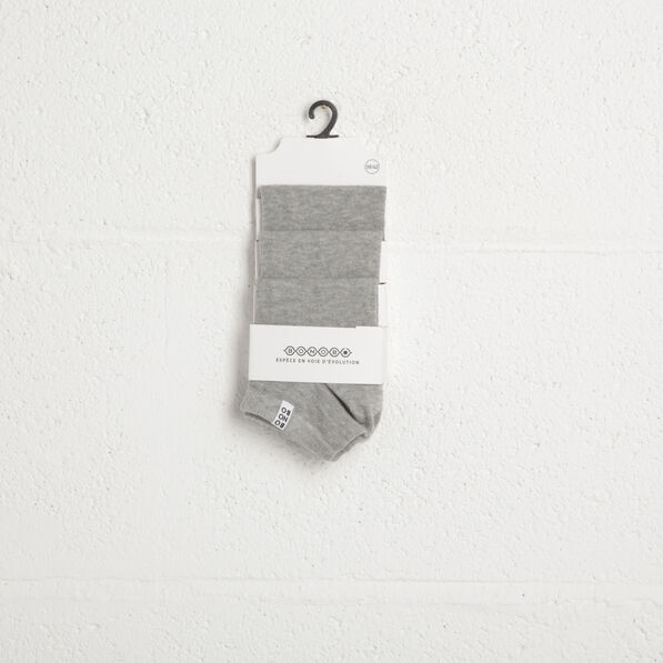 Lot 3 paires chaussettes gris clair homme