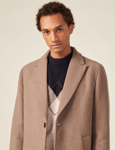 Manteau avec capuche amovible vert kaki homme