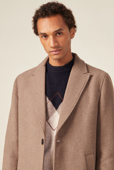 Manteau avec capuche amovible vert kaki homme