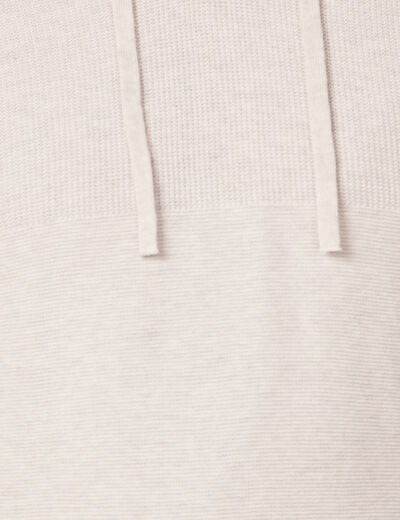 Pull à capuche ecru homme