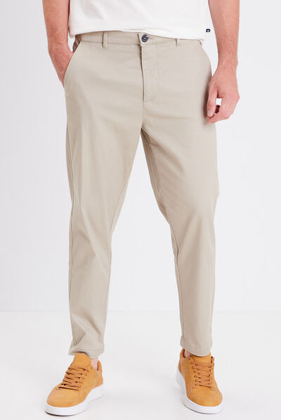 Pantalon chino tappered beige homme