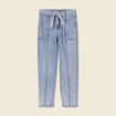 Jeans paperbag ceinturé denim snow bleu femme