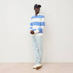 Jeans large longueur 32 en coton denim snow bleach homme