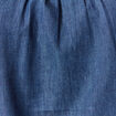 Chemise &agrave; pans manches longues en coton denim stone femme