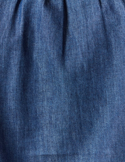 Chemise &agrave; pans manches longues en coton denim stone femme