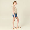 Débardeur tricot ajouré creme femme