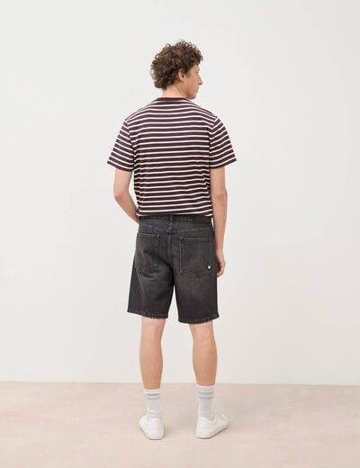 Bermuda en jean coton denim snow noir homme