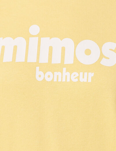 Sweat éco-responsable jaune fluo femme