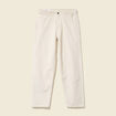 Pantalon droit en velours longueur 32 ecru homme
