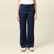 Pantalon cargo straight bleu marine femme
