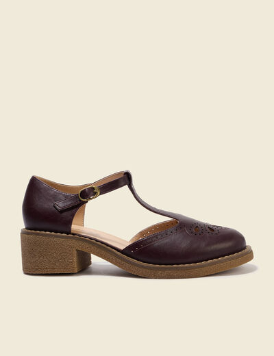 Sandales salom&eacute; &agrave; talons prune femme