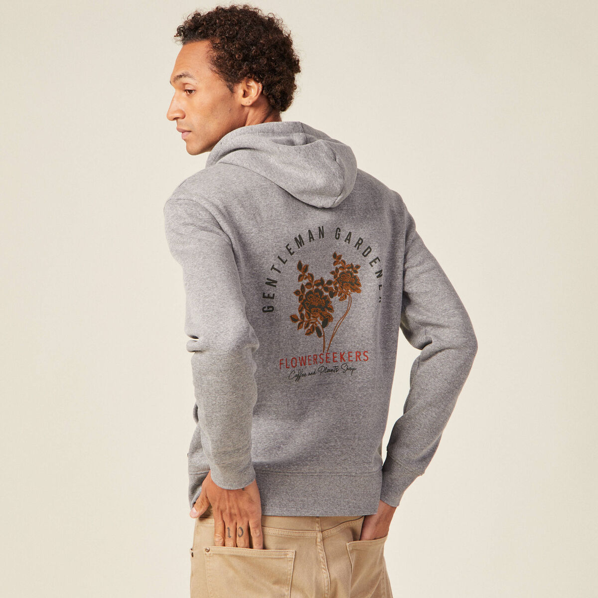 Sweat manches longues gris foncé homme