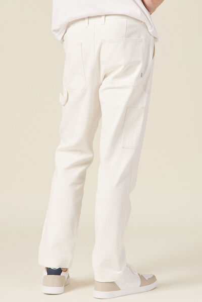 Jeans relax charpentier denim blanc homme
