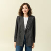 Veste oversize manches longues doublée gris foncé femme