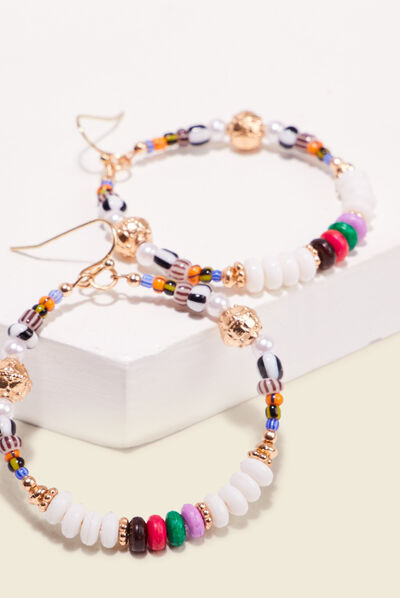 Boucles d'oreilles créoles multicolore femme
