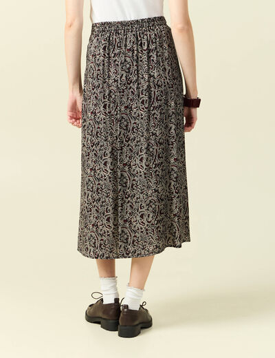 Jupe fluide noir femme