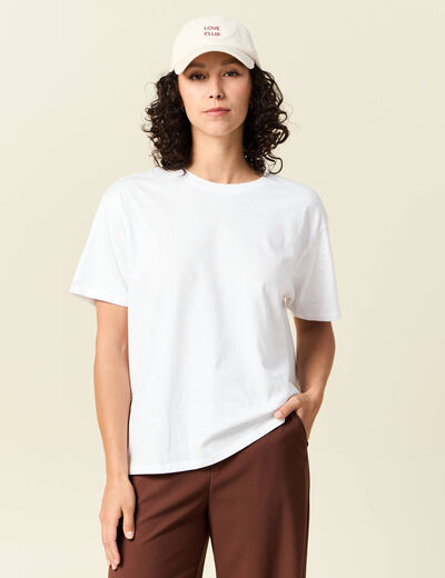 T-shirt manches courtes blanc femme