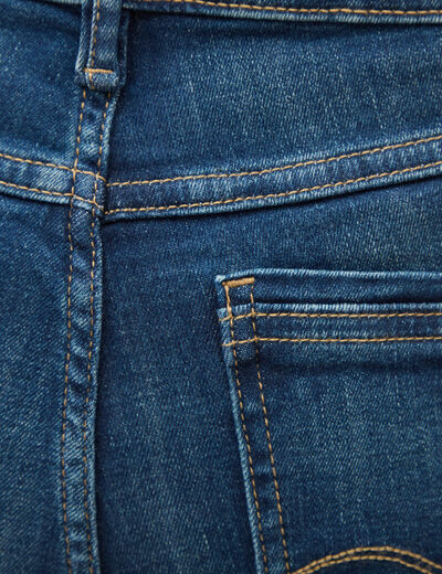 Jeans slim taille haute denim brut femme