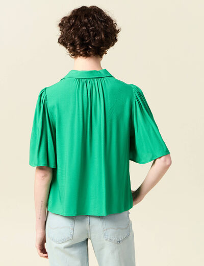 Chemise manches courtes vert femme