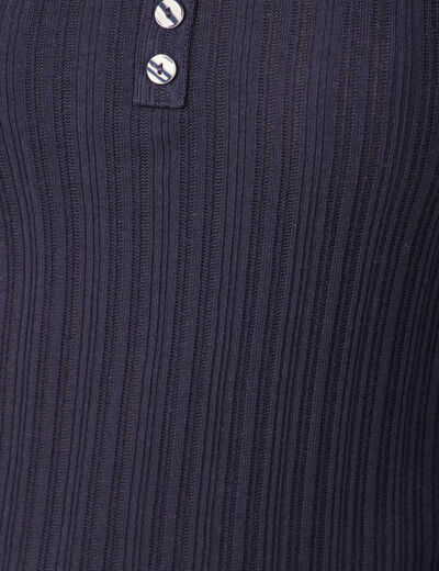 T-shirt à manches longues bleu marine femme