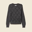 Pull manches longues &agrave; sequins gris fonc&eacute; femme