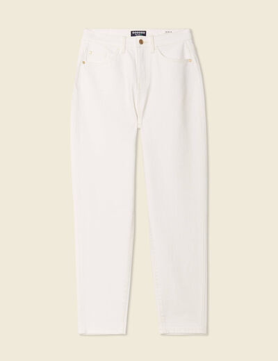 Jeans mom 7/8ème denim blanc femme
