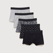 Lot de 5 boxers noir homme