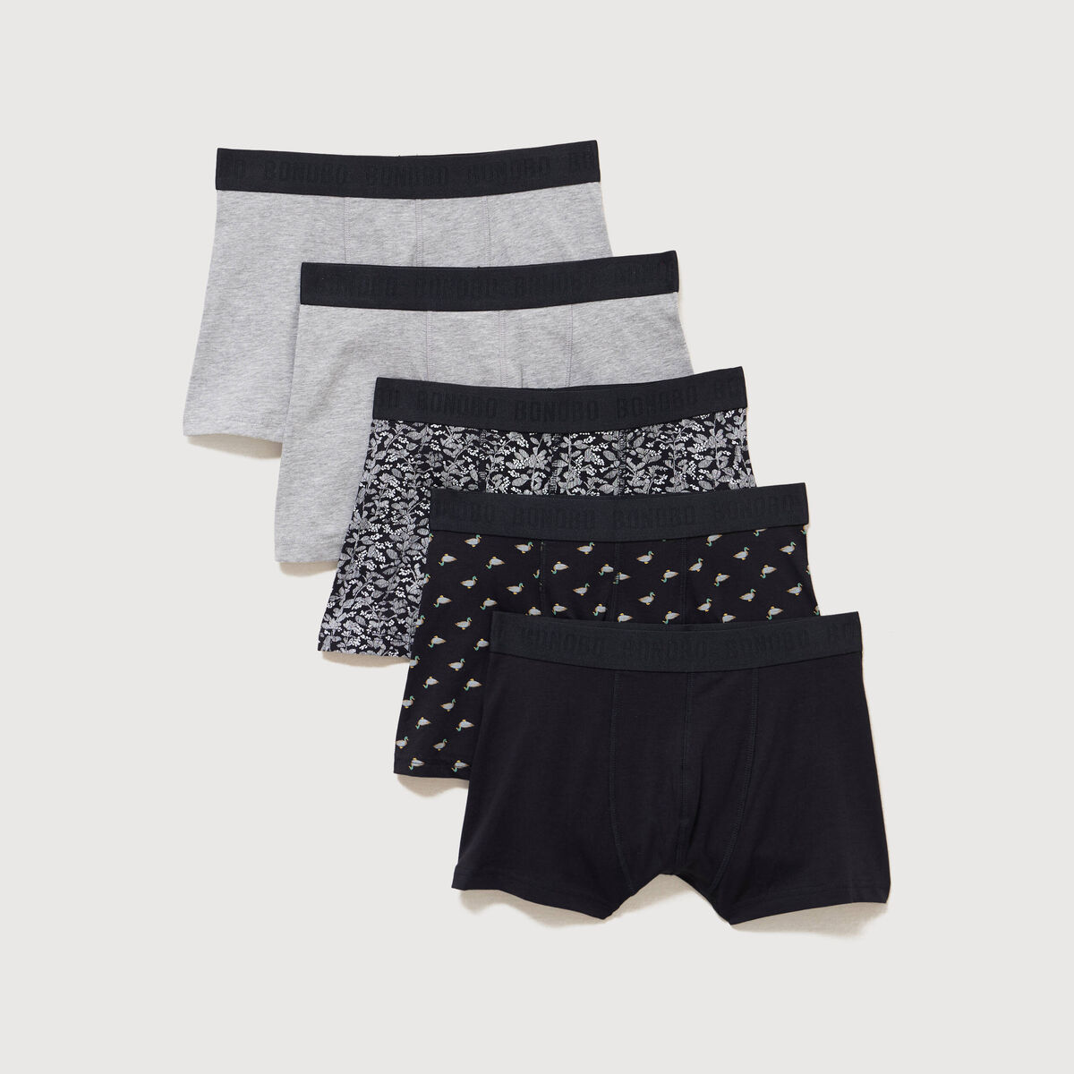 Lot de 5 boxers noir homme