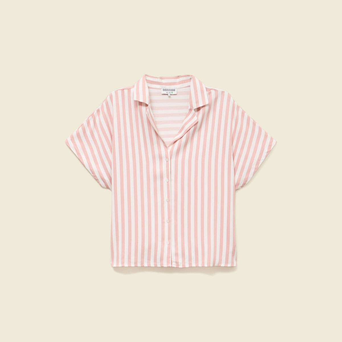 Chemise manches courtes fluide rose clair femme