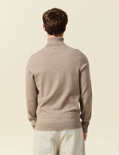 Pull droit court manches longues vert kaki homme