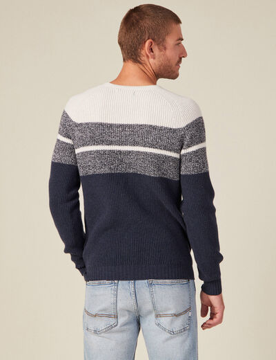 Pull manches longues fabriqué en France ecru homme