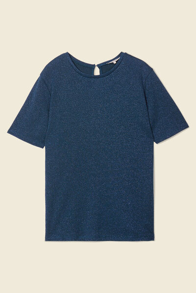 T-shirt manches courtes bleu canard femme