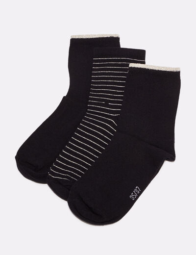Lot 3 paires chaussettes noir femme