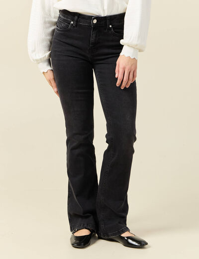 Jeans bootcut 5 poches denim gris femme