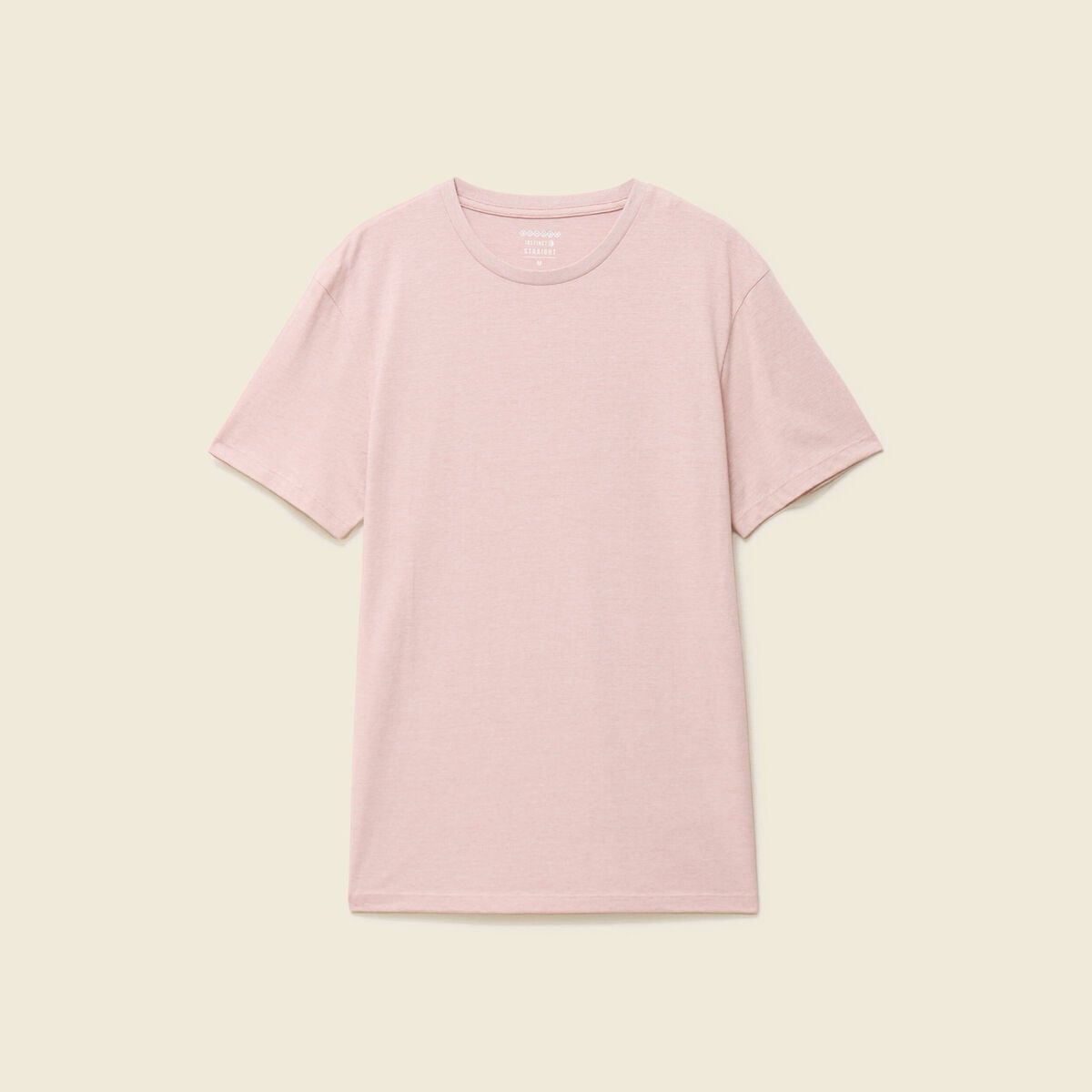 T-shirt cintr&eacute; col rond manches courtes vieux rose homme