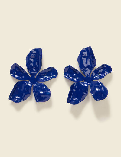 Boucles d'oreilles bleu electrique femme