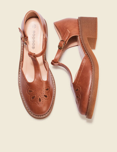 Sandales salomé à talons marron femme