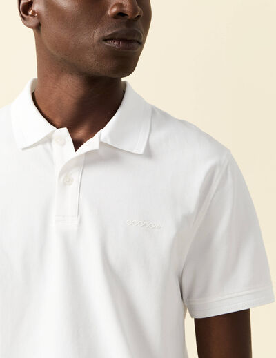 Polo manches courtes blanc homme