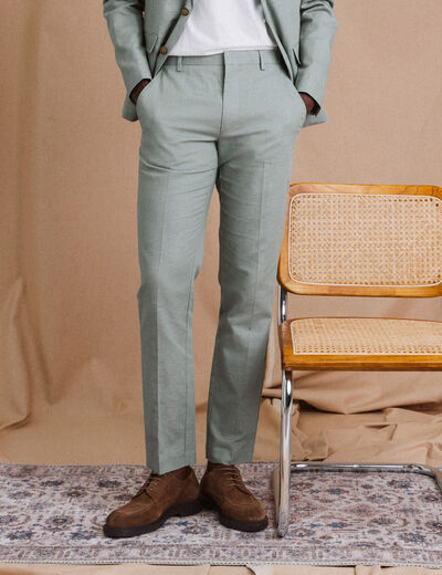 Pantalon chino vert olive homme