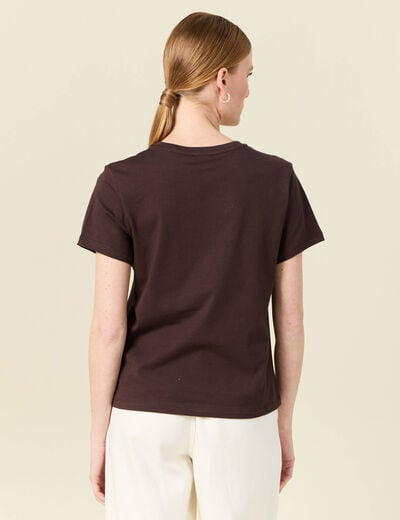 T-shirt éco-responsable marron femme